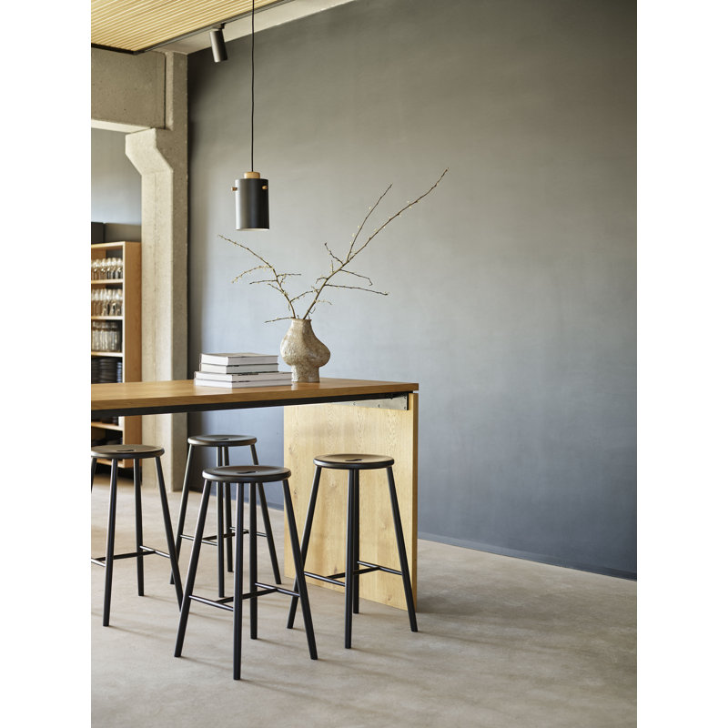 J27 by Børge Mogensen, Bar Stool (29.53" Seat Height), Jet Black