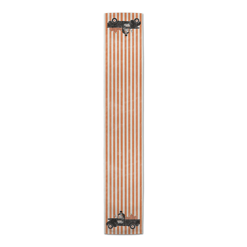 Ceyla Striped Halloween Table Runner, 72" L x 16" W