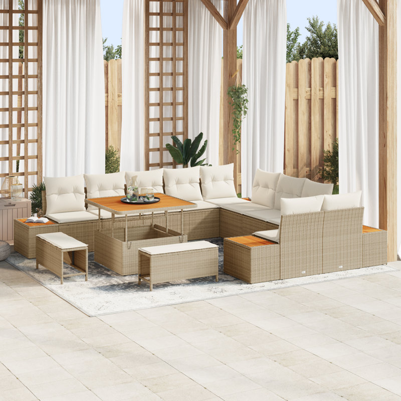 184cm Wide Patio Sofa with Cushions