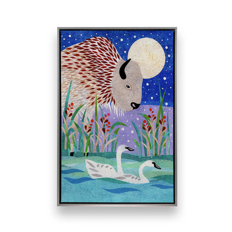 «Wilderness Collage VI» par Kim Conway, reproduction d'art sur toile, H 12 po x l 8 po, Argent argent