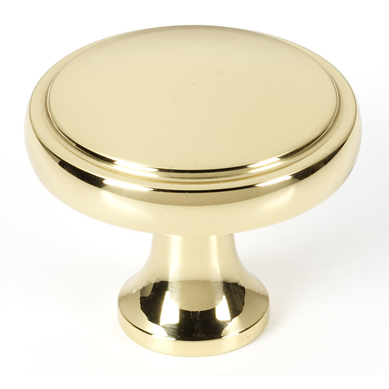 Mushroom Knob, 1.25" H x 1.5" W x 1.5" D, Polished Brass