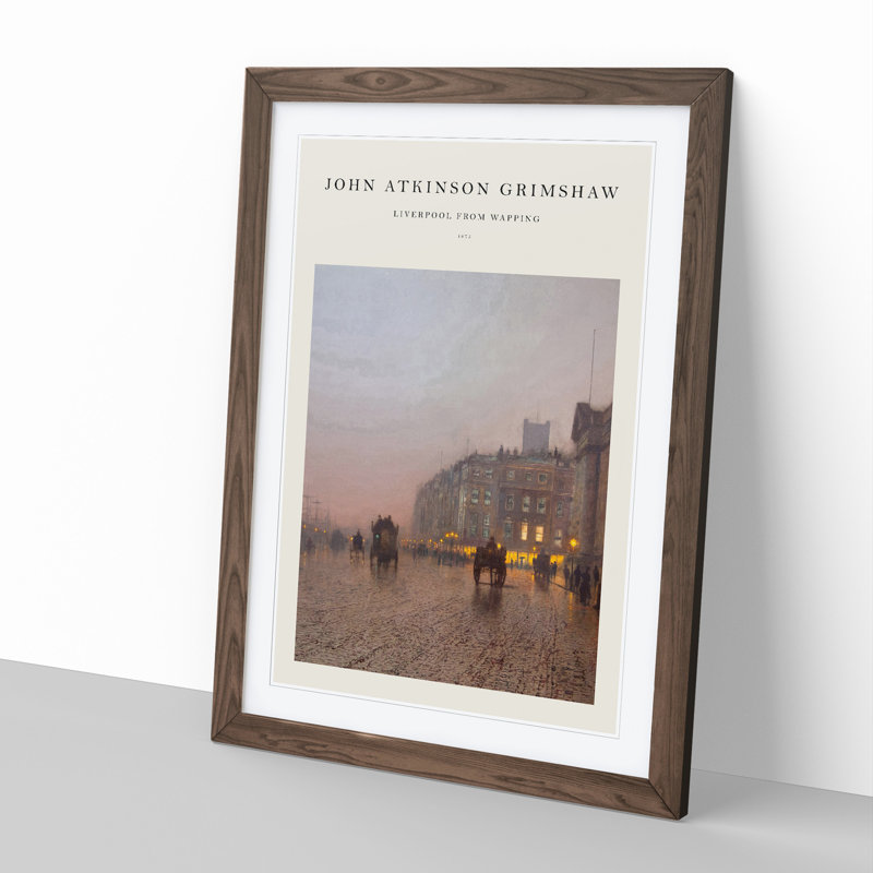 Street Scene by John Atkinson Grimshaw - Single Picture Frame Print, 65cm H x 48cm W x 2cm D, Walnut Framed