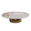 Table basse ovale imitation marbre, 125 x 68 x 39 cm, dessus en pierre frittée, finition blanche et dorée