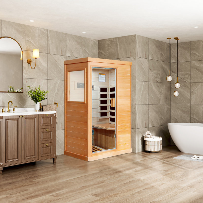 Sauna infrarouge Eulen pour 1 personne avec Bluetooth, éclairage DEL et chauffe-pieds Eulen