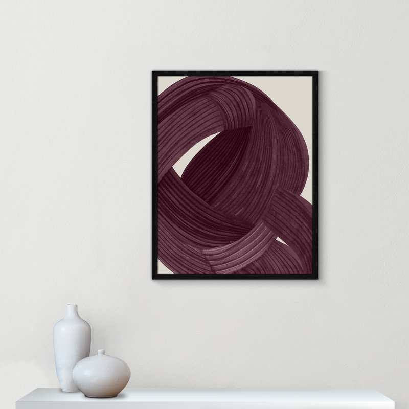 «Tangle in Aubergine II» par Casa Fine Arts, 23.5'' W x 29.5'' H, Impression encadrée, Grain de bois noir