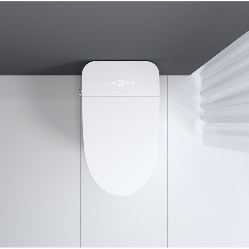 Toilette de luxe avec lavage pulsé, chasse d'eau automatique - siège de bidet chauffant blanc