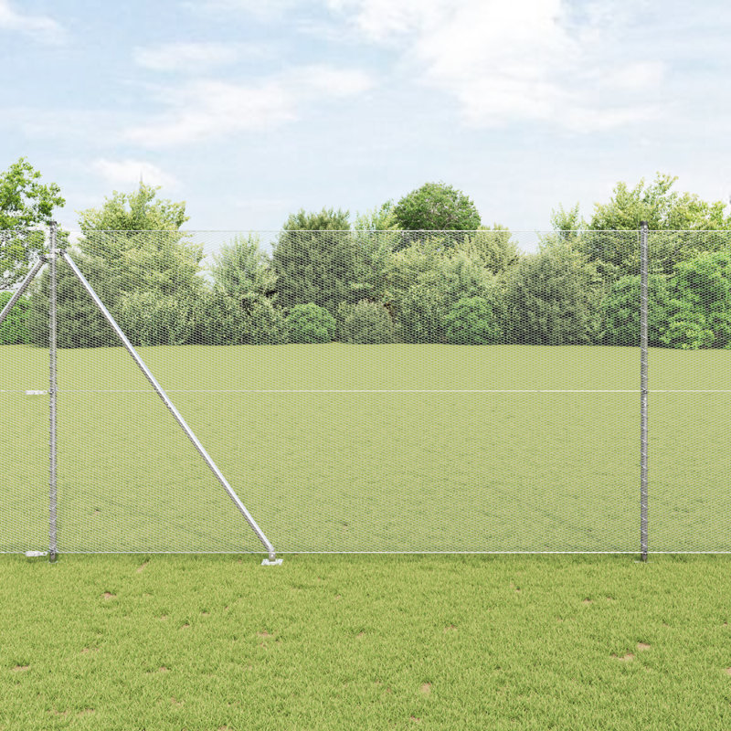 Vidaxl Hexagon Fence Galvanised Steel, Silver, 150cm H x 1000cm W