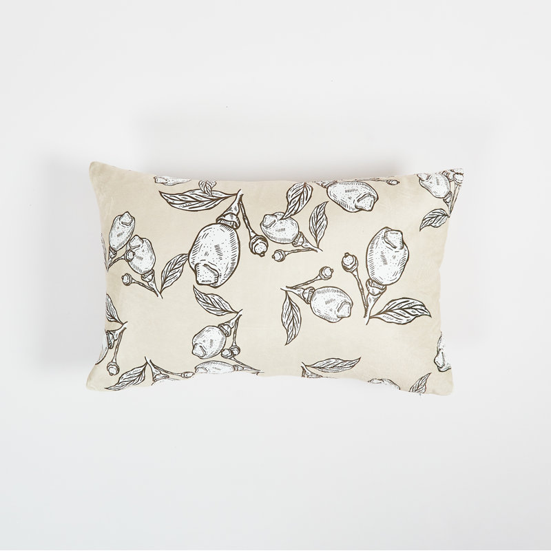 Floral Beige Throw Pillow Cover 12"