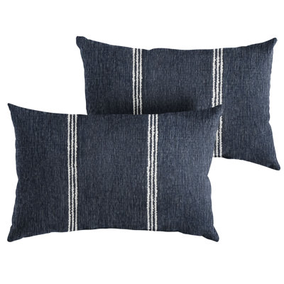 Lengthen Striped Sunbrella® Indoor/Outdoor Reversible Throw Pillow