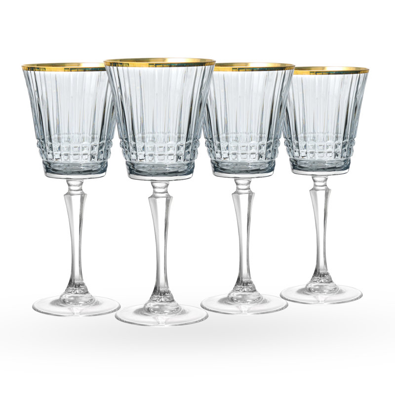 Ensemble de 4 verres à vin Cristine, Gris