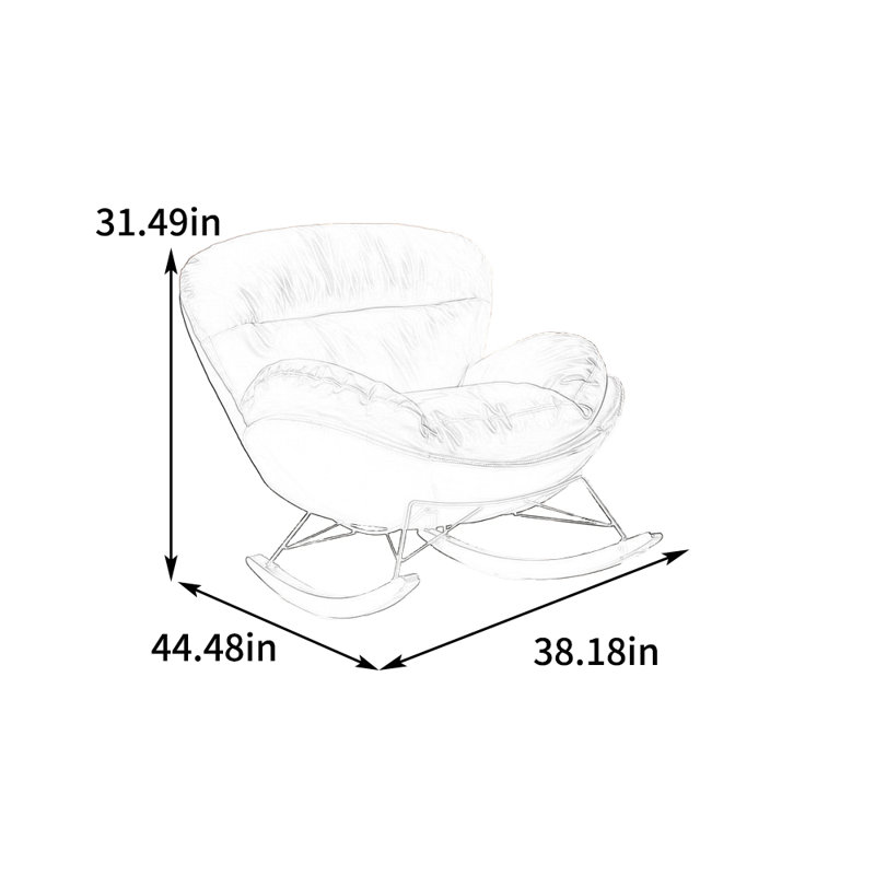 Chaise berçante à structure métallique, Beige
