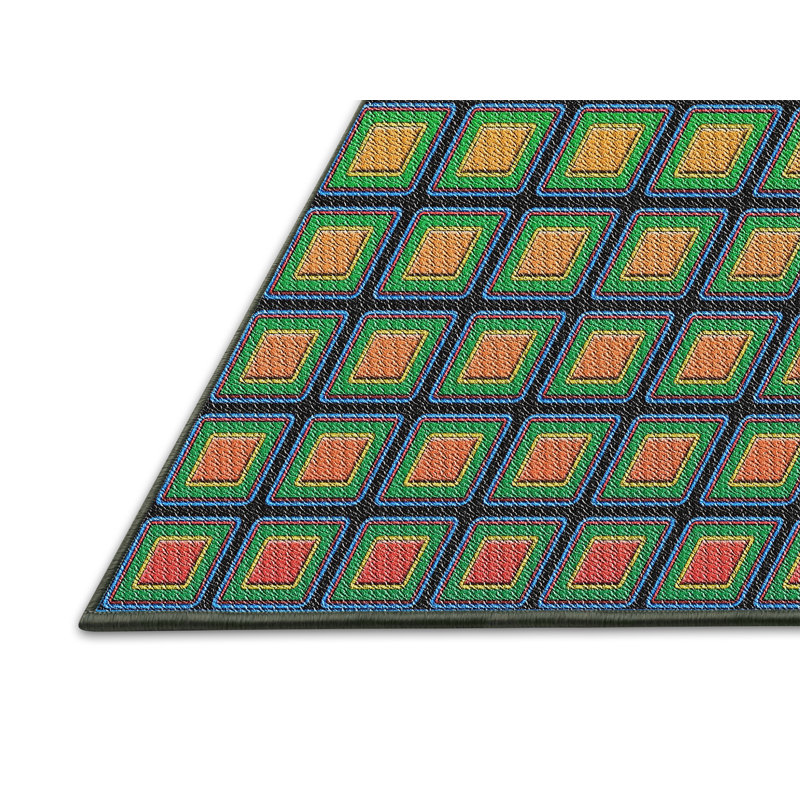 Tapis vert à motif géométrique Saito, Rectangle 5 pi x 7 pi