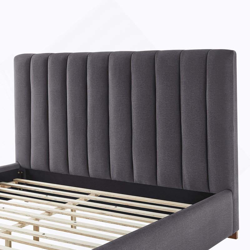 Grand lit gris foncé