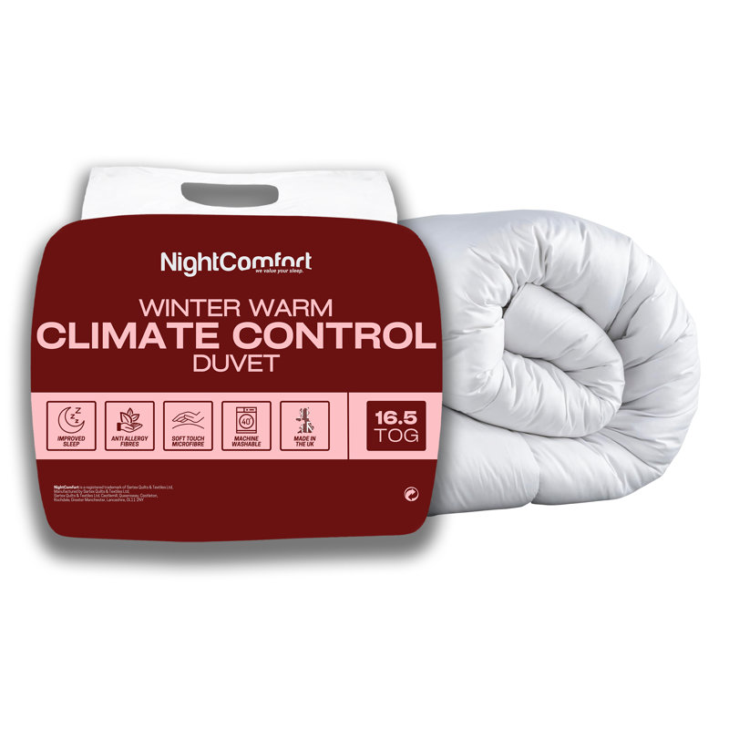 Night Comfort Winter Warm Season Microfibre 16.5 Tog Duvet, Kingsize 