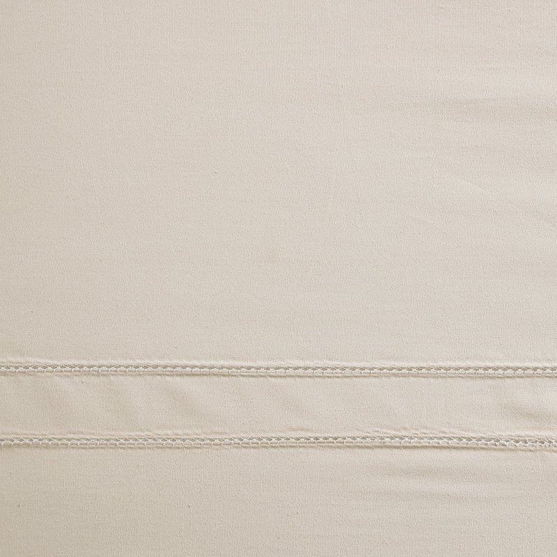 Beige Cotton King Split Corner Bed Skirt