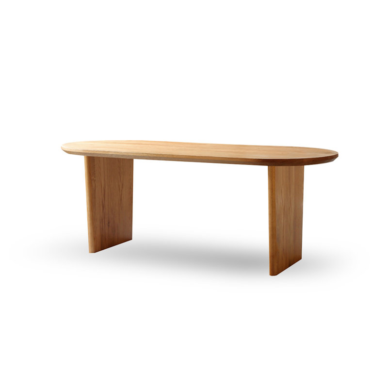Table de salle à manger ovale en bois massif, Burlywood, H 29,53 po x L 62,99 po x l 31,5 po