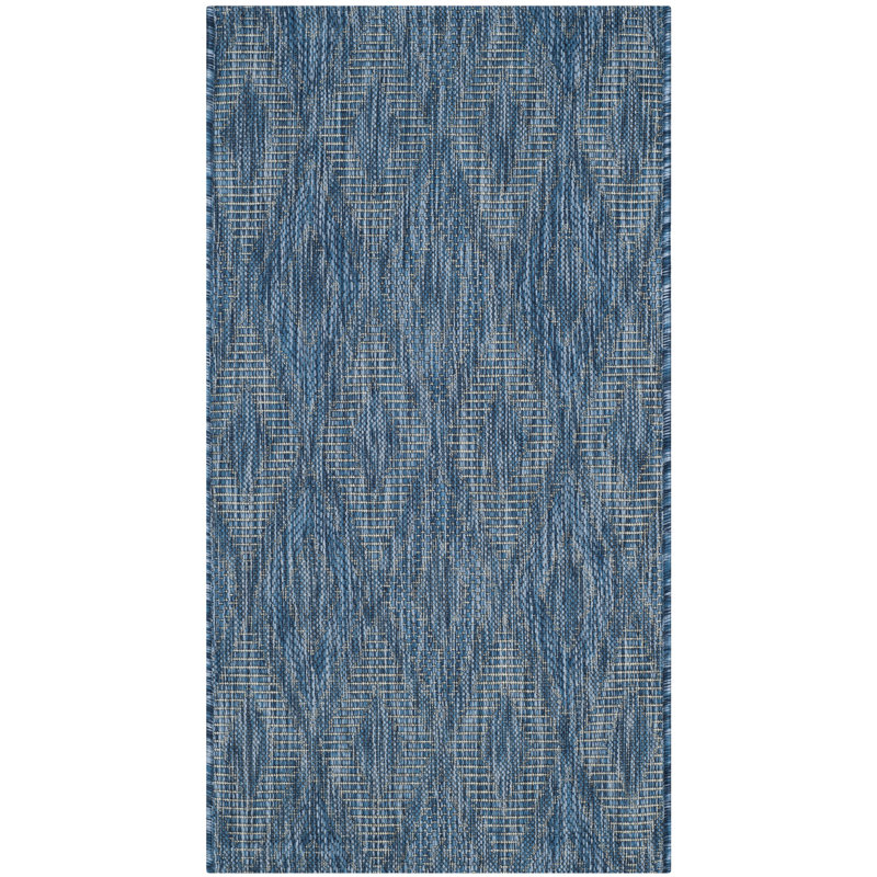 Colon Hooked Navy Indoor/Outdoor Rug, Rectangle 79 x 152 cm
