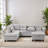 94.51" L Shaped Sectional Couch Living Room Furniture With Storage Ottoman, Modular Sectional Sofa With Movable Chaise For Apartment Office-611093917