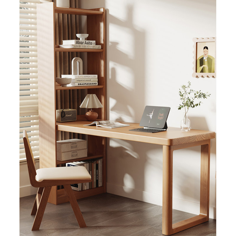 Bureau rectangulaire en bois massif Burlywood, H 71,26 po x l 62,99 po x P 21,65 po