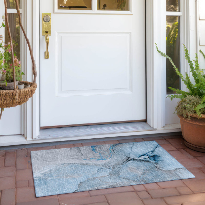Alfonzo Washable Abstract Indoor / Outdoor Rug, Rectangle 1'8" x 2'6"