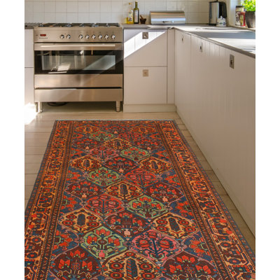 Khusbu Distressed Luther Burgundy Runner