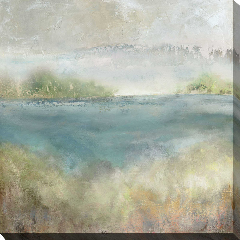 «Sage Expanse» par Carol Robinson - Peinture, L 18 po x H 18 po, Toile tendue