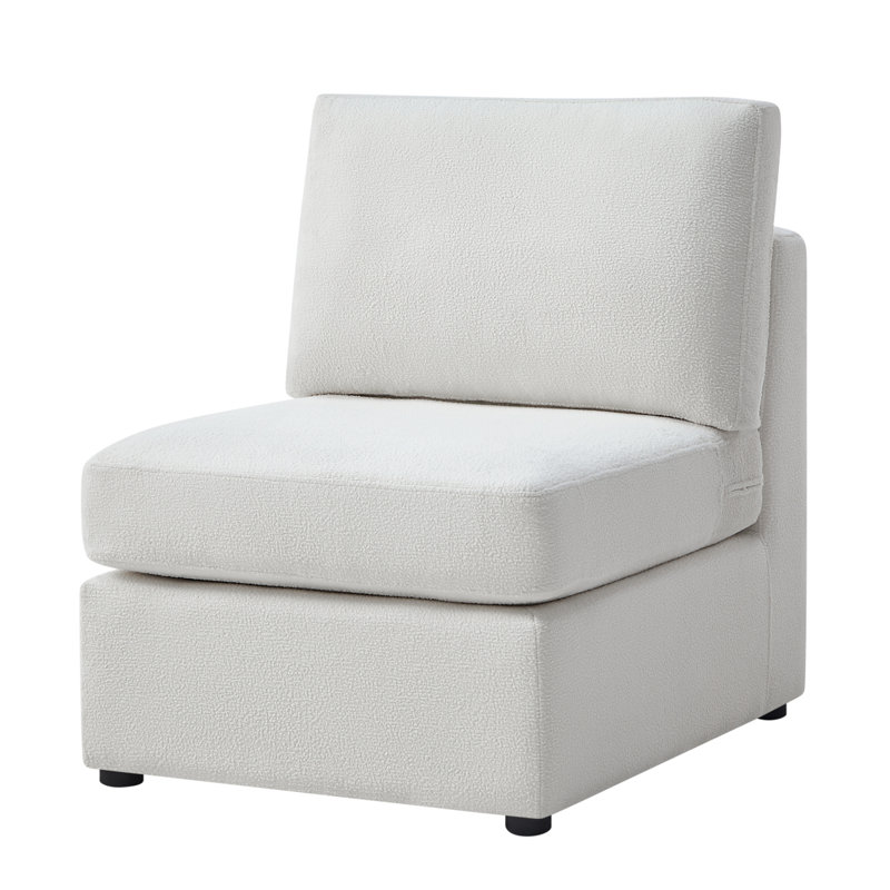 Chauncy Armless Chair  Ivory, Ivory, 34.07" H x 27.07" W x 33.07" D