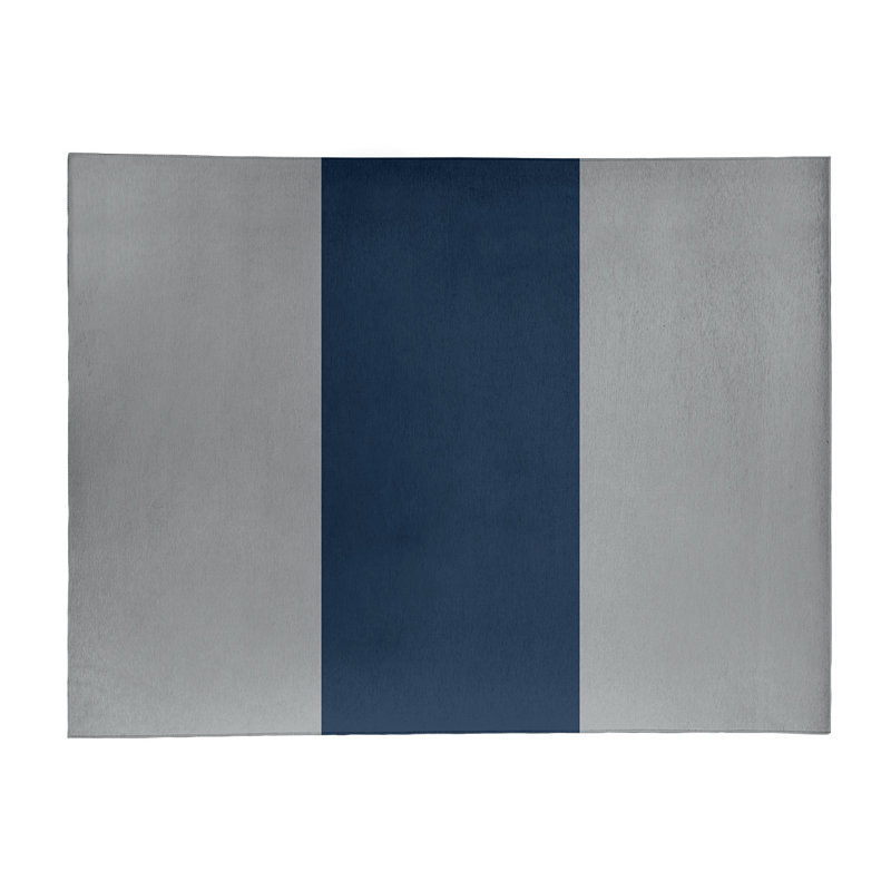 Tapis gris/bleu rayé, Rectangle 8 pi x 10 pi