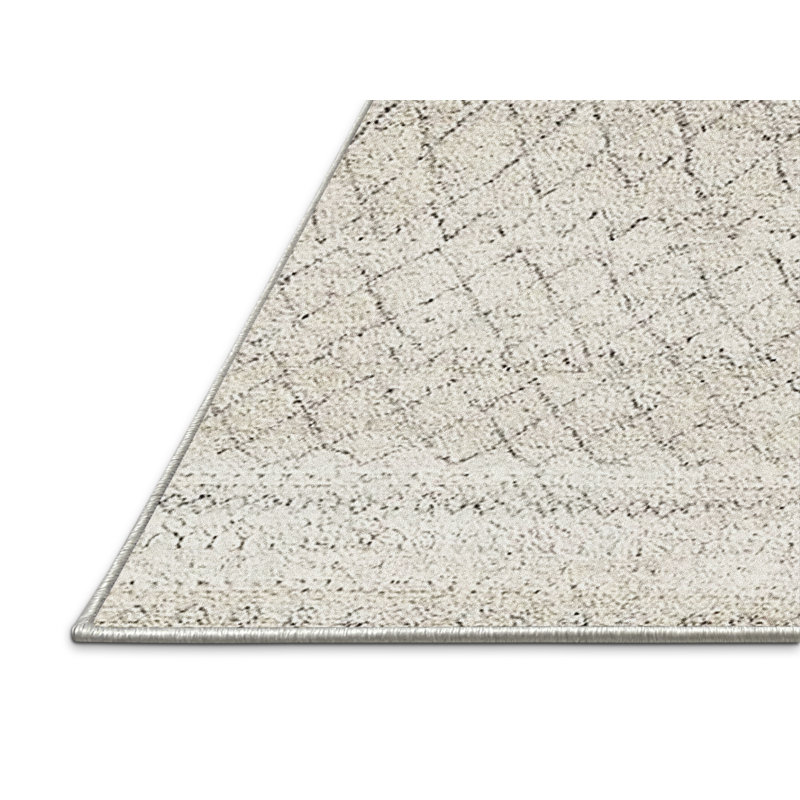 Tapis beige à motif géométrique Bourbeau, Rectangle 7 pi x 9 pi