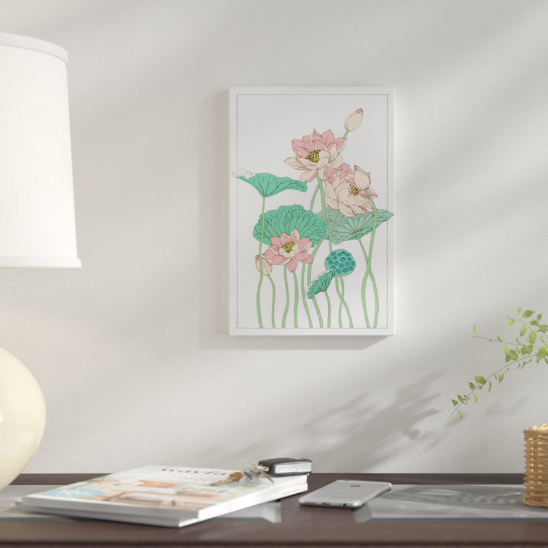 « botanique gloriosa lotus i », impression sur toile, H 18 po x l 12 po x P 1,5 po, Pas de tapis, Toile tendue