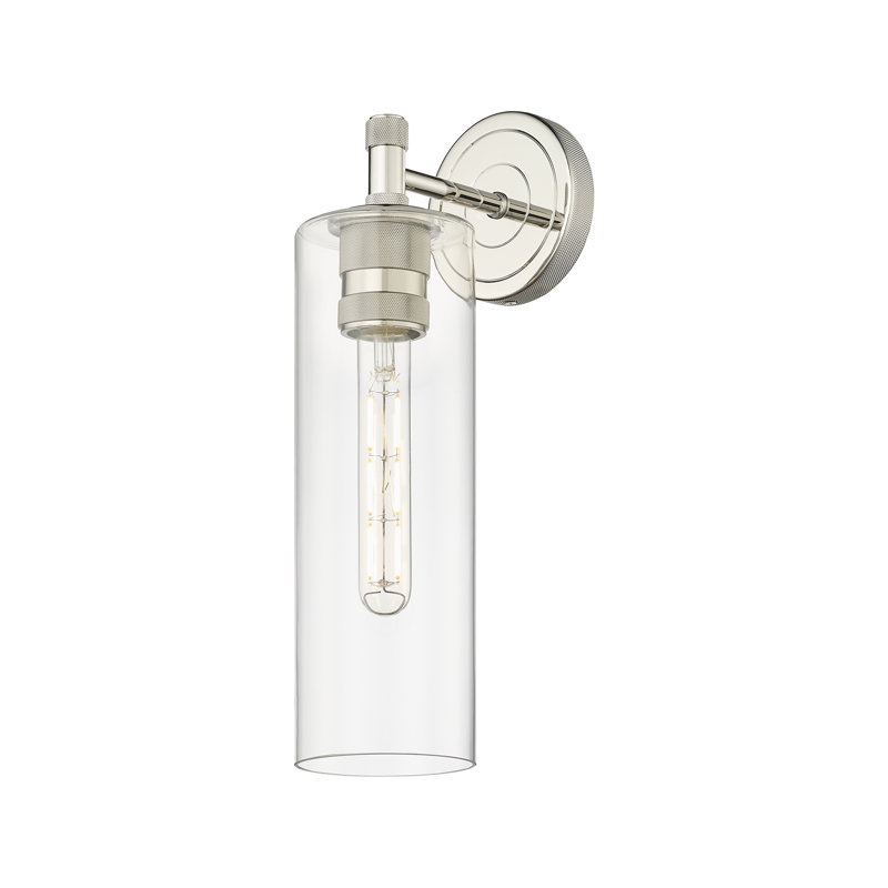 Applique murale 1 lumière Crown Point, Clair, H 15,5 po x l 3,88 po x P 6,5 po, Nickel poli