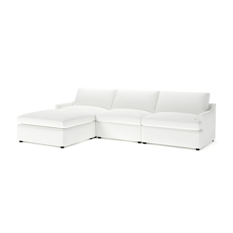 Canapé modulaire rembourré 4 pièces Essex, Mélange de lin performance John Flour