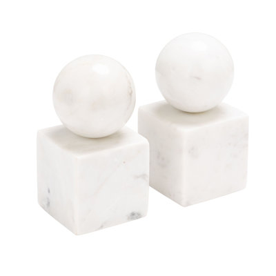 Marble Geometric Bookends