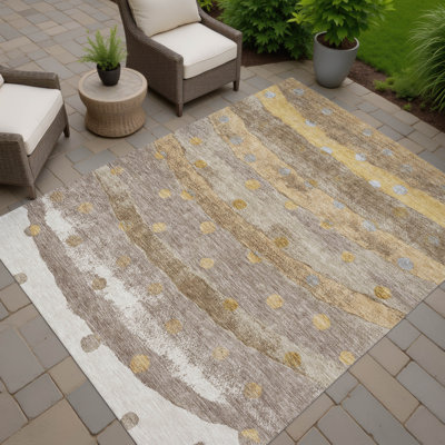 Machine Washable Indoor/Outdoor Chantille ACN2696 Stripes Rug