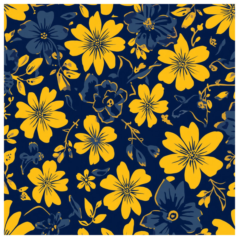Édredon floral jaune et bleu, Twin