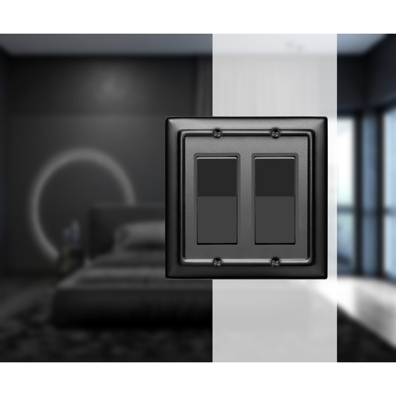 Architectural 2-Gang Rocker Standard Wall Plate, Black