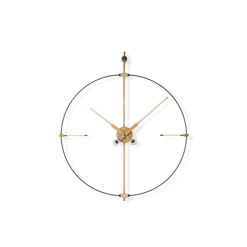 Mini Bilbao Wood Skeleton Wall Clock, Black/Oak
