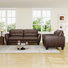 Nayelys 2-Pieces Classic Luxury Genuine Leather Living Room Set with Solid Wood Frame