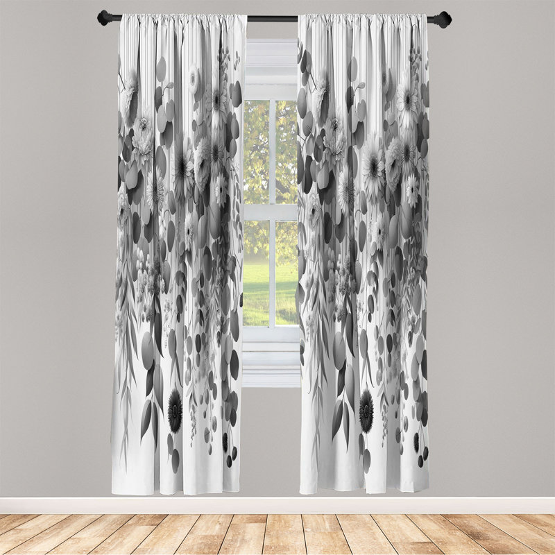 Ensemble de rideaux gris Ambesonne, lot de 2, 4 panneaux de gris anthracite perlé, L 56 po x L 95 po