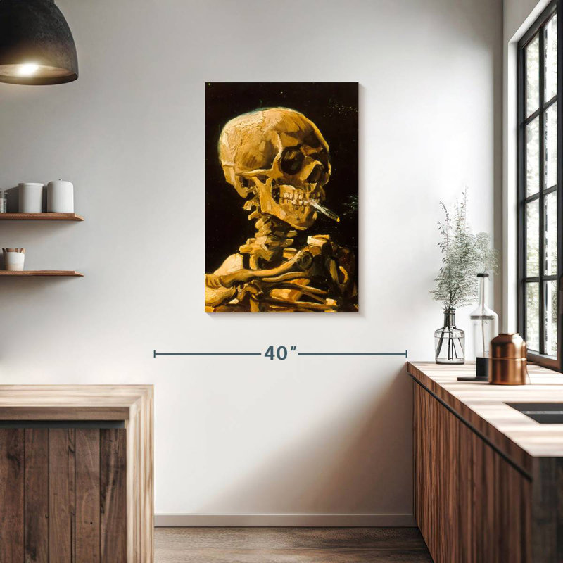Kelan Skull With Cigarette 1885, 36" H x 24" W