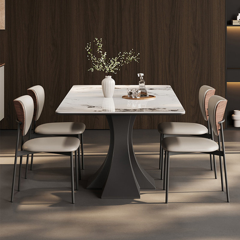 Ensemble de table de salle à manger rectangulaire minimaliste français, H 29,5 po x L 78,7 po x l 31,5 po