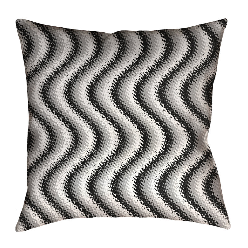 Coussin Katelyn Elizabeth, 14 po x 14 po, Noir / blanc, Faux lin