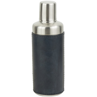 Leather Handmade Cocktail Shaker with Silver Top