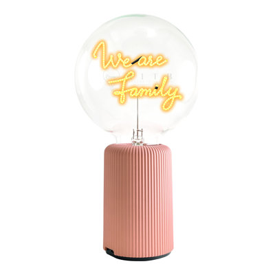Ampoule We Are Family Lampe de table ambre avec base portative Pop Nomad blanc