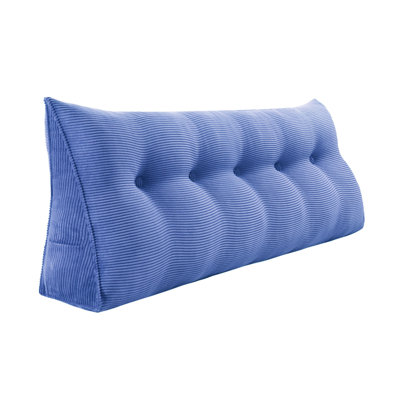 Lit à dossier assis en velours côtelé confortable, tête de lit, coussin de lecture, dossier triangulaire, compression