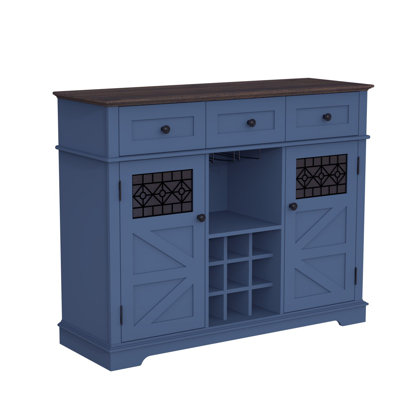 Coffee Wine Bar Cabinet With 3 Drawer