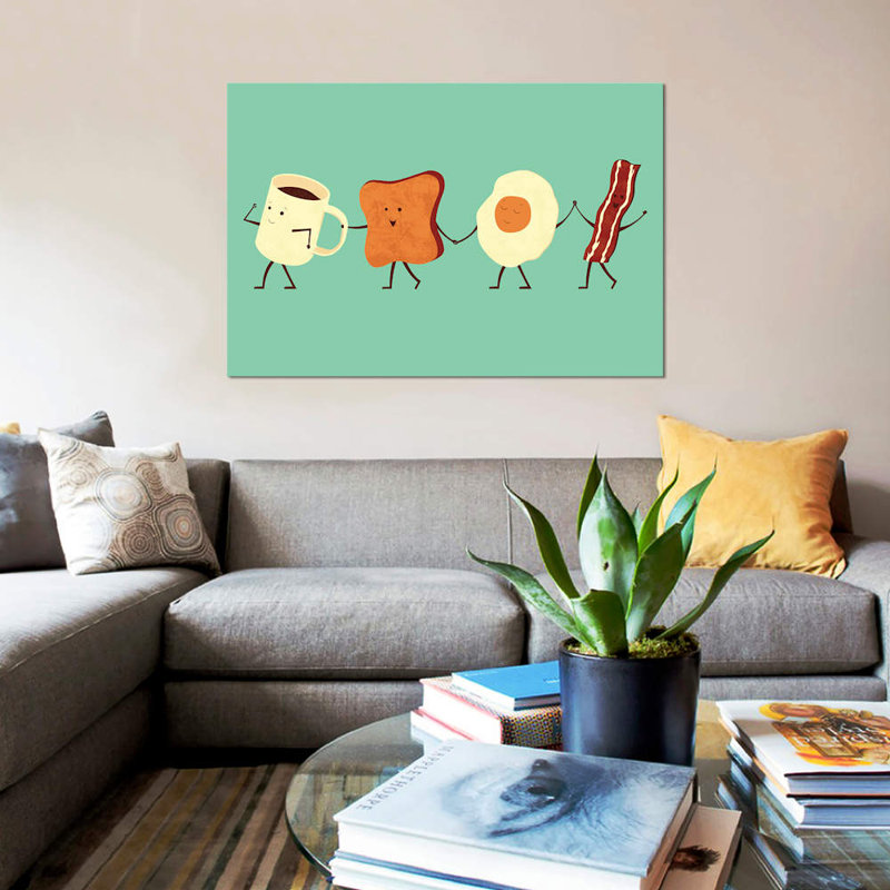 Let's All Go For Breakfast by HandsOffMyDinosaur - Wrapped Canvas Print, 66.04 cm H x 45.72 cm W x 3.175 cm D