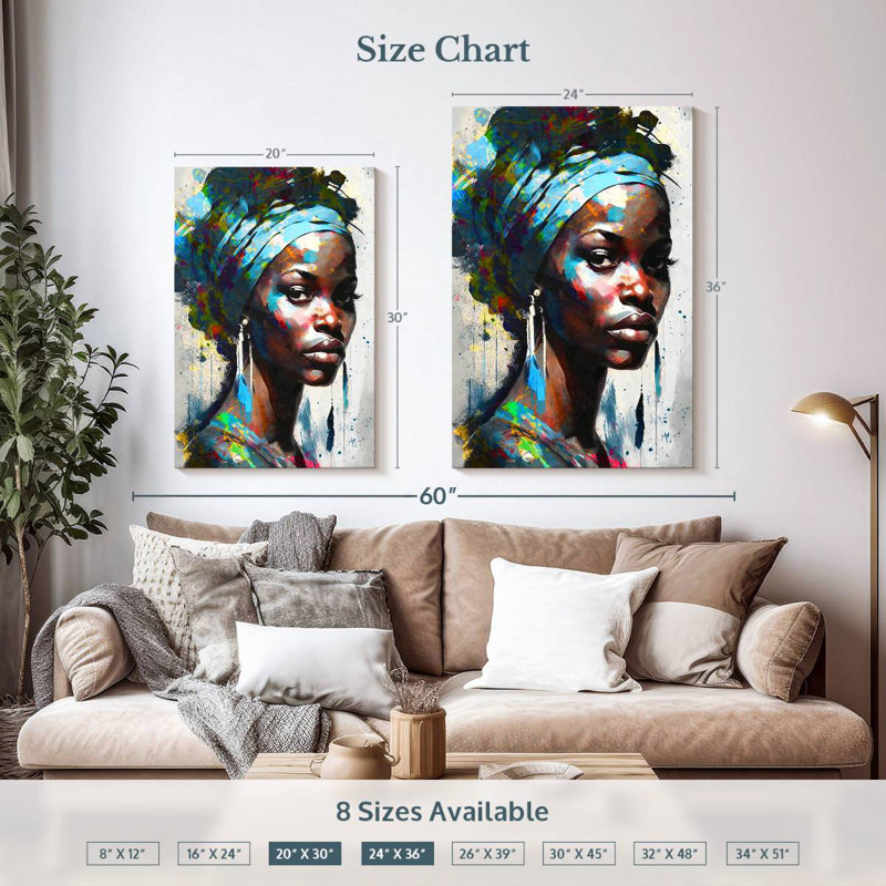 Leisha Alluring African, 36" H x 24" W