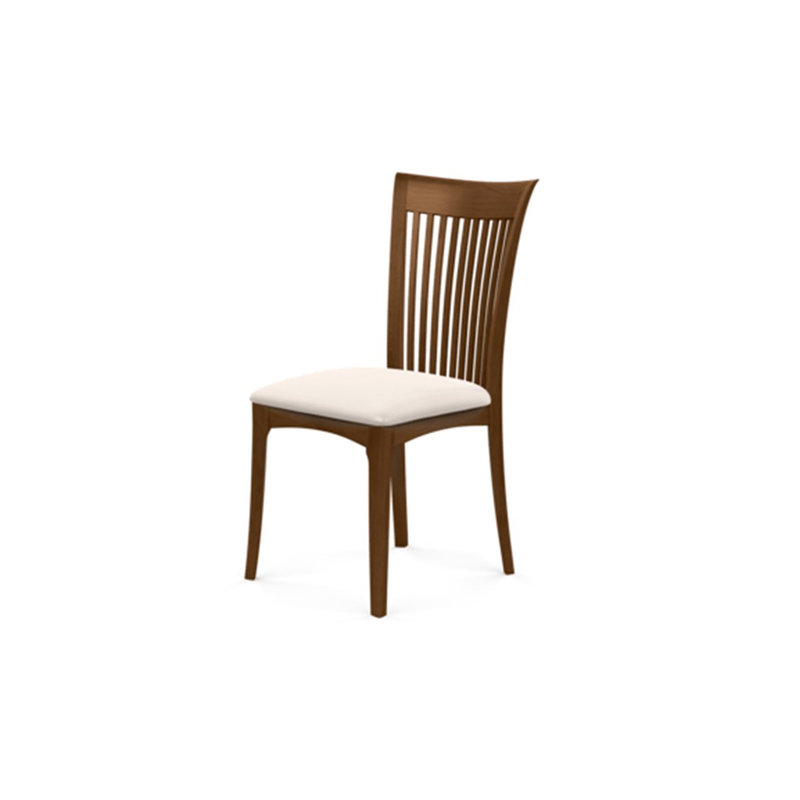 Sarah Upholstered Dining Chair, Saddle Cherry, White Leather