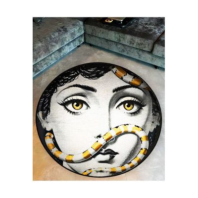 Tapis lavable noir à tête tissée noire
